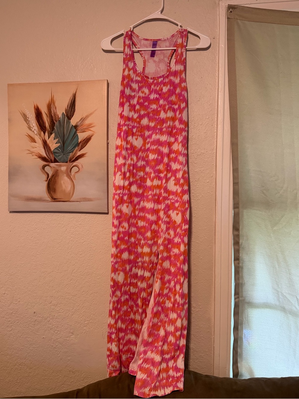 Bright Pink Ikat Racerback Dress